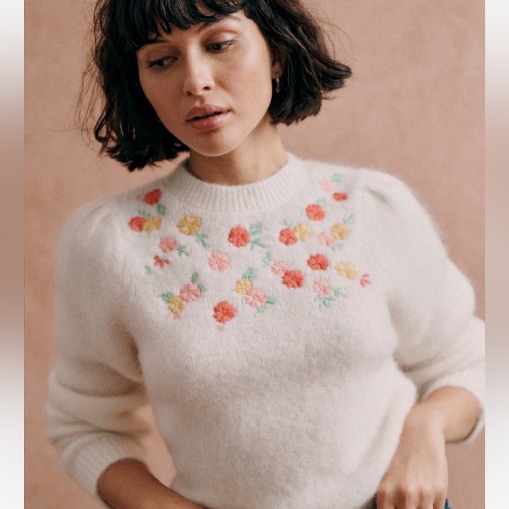 Sezane mohair blend pretty sweater